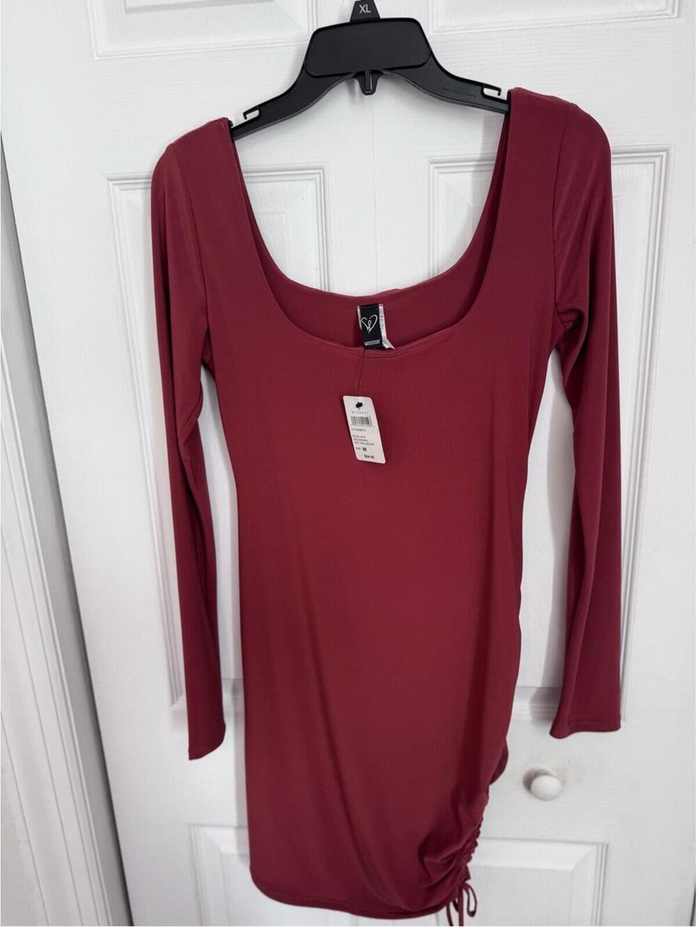 Windsor Scoop-Neck Rust Long Sleeve Dress, NWT